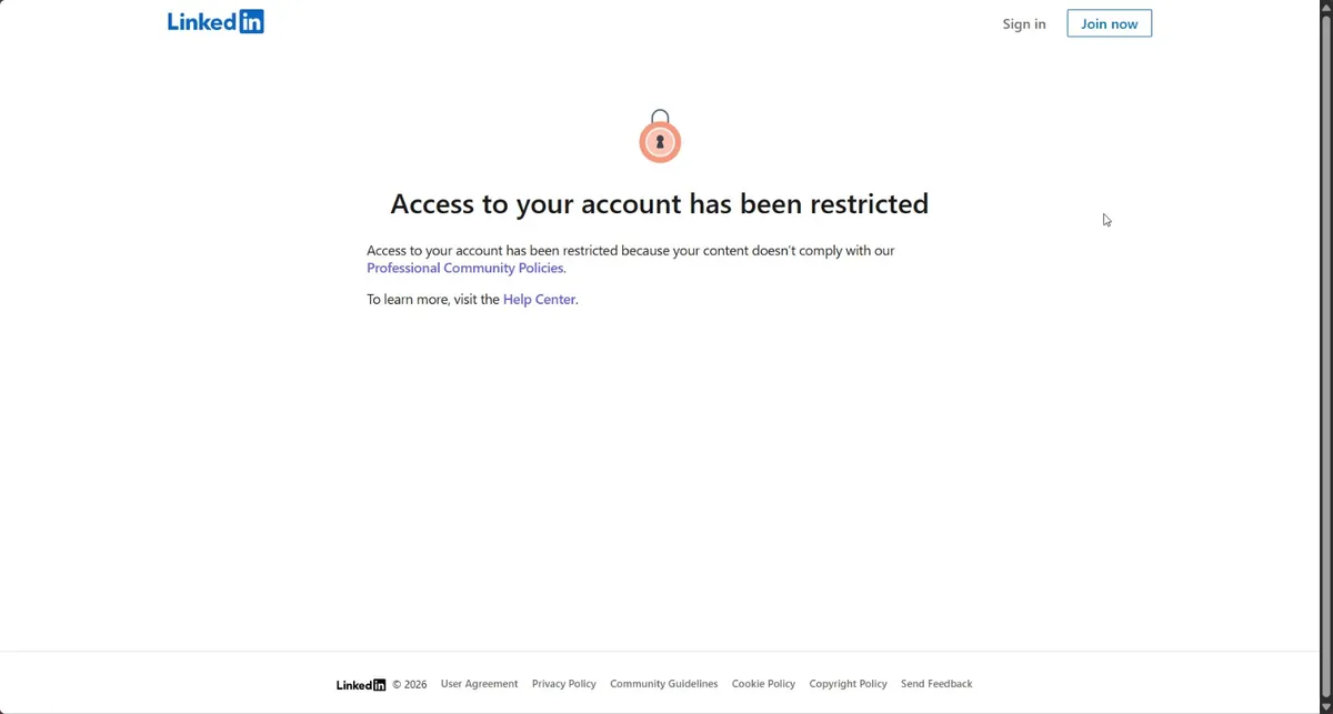 LinkedIn Account Restricted